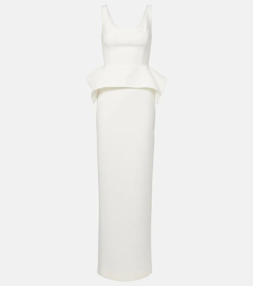 Vestido de fiesta de crepé con peplum