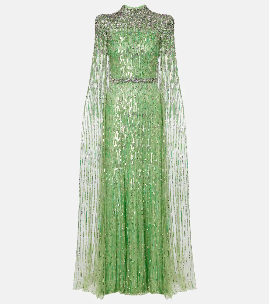 Vestido de fiesta Opera adornado con capa
