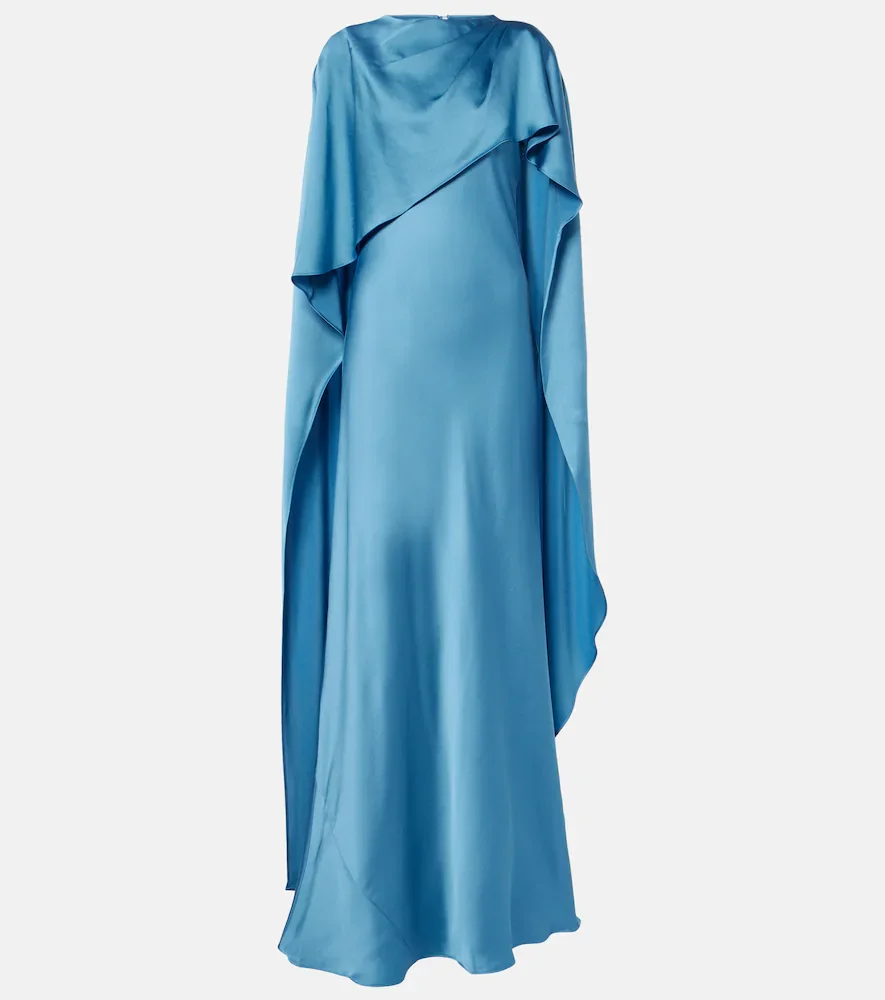 Vestido Izel de satén con capa