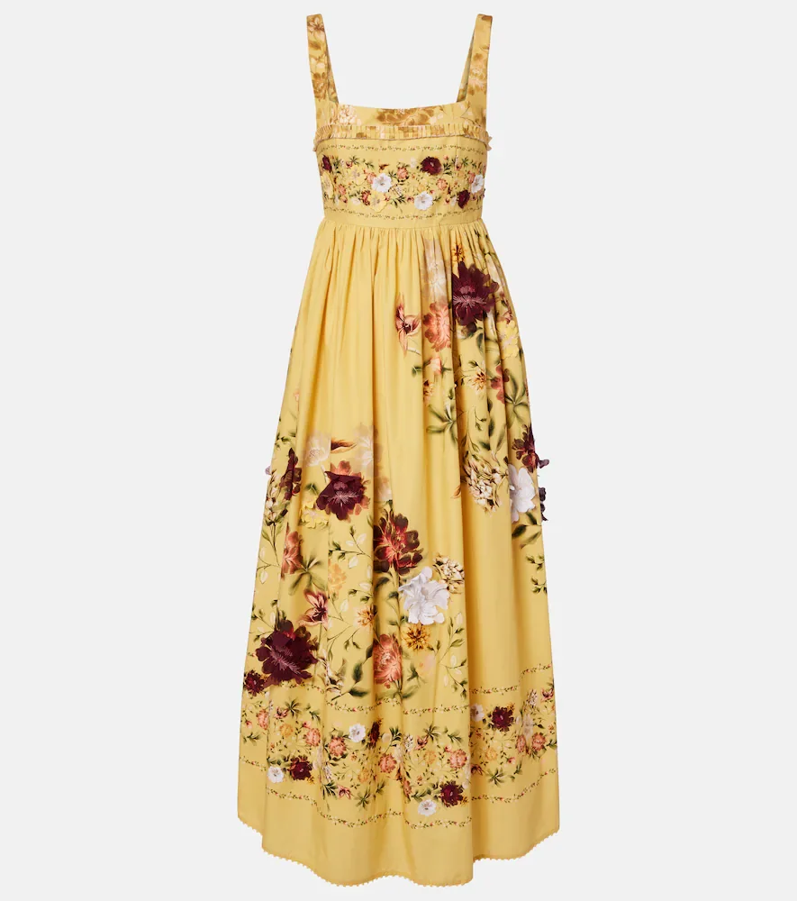 Vestido largo Barbara con aplique floral