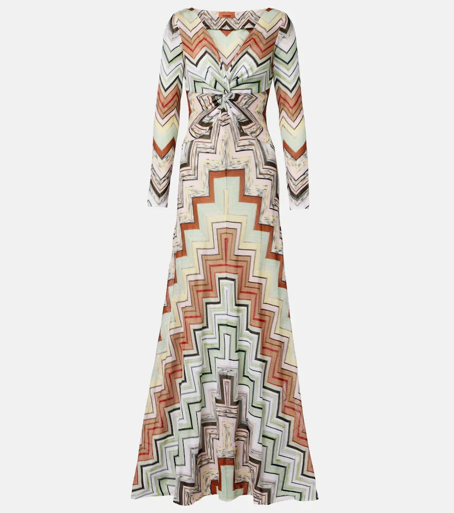 Vestido largo de chevron