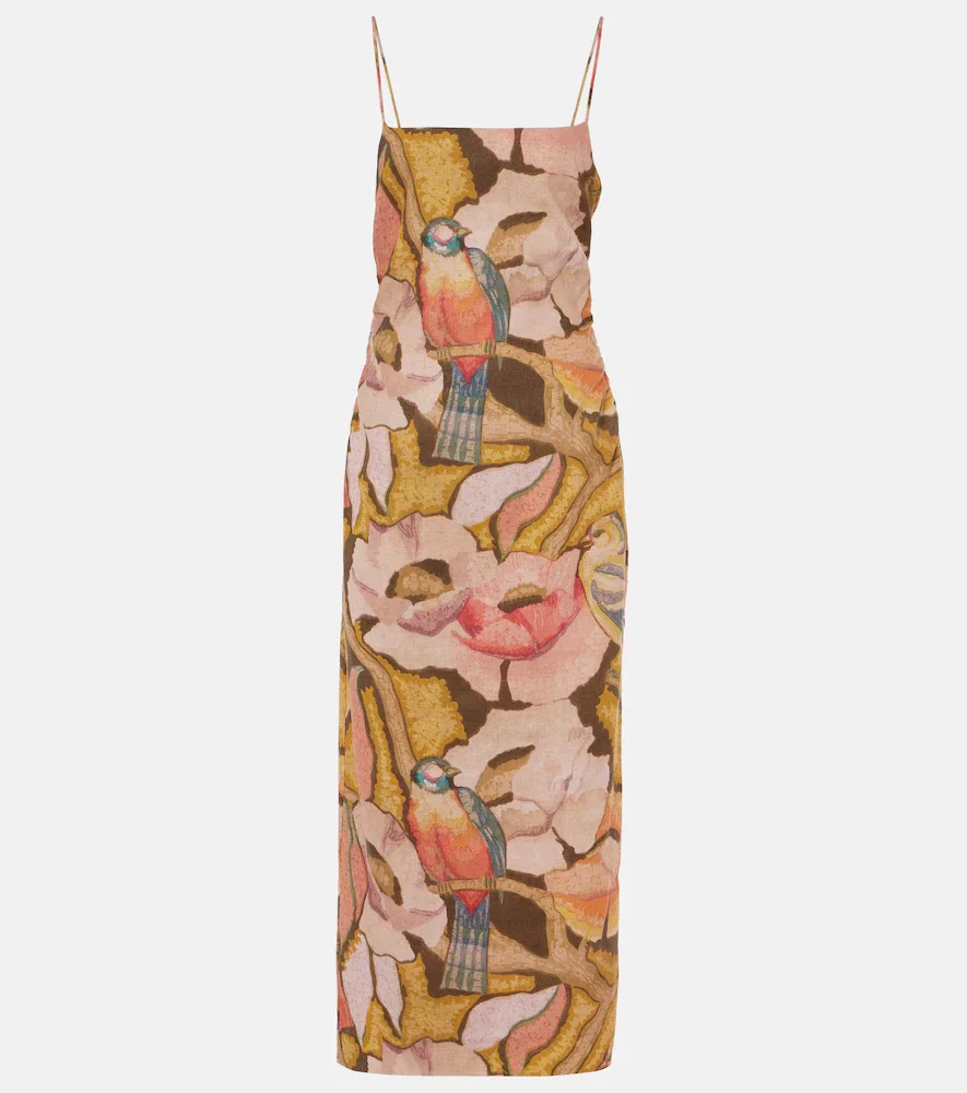 Vestido largo Talulah de lino floral