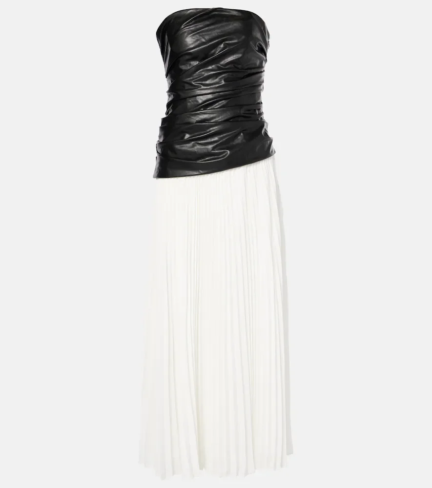 Vestido midi Arie de piel sintética