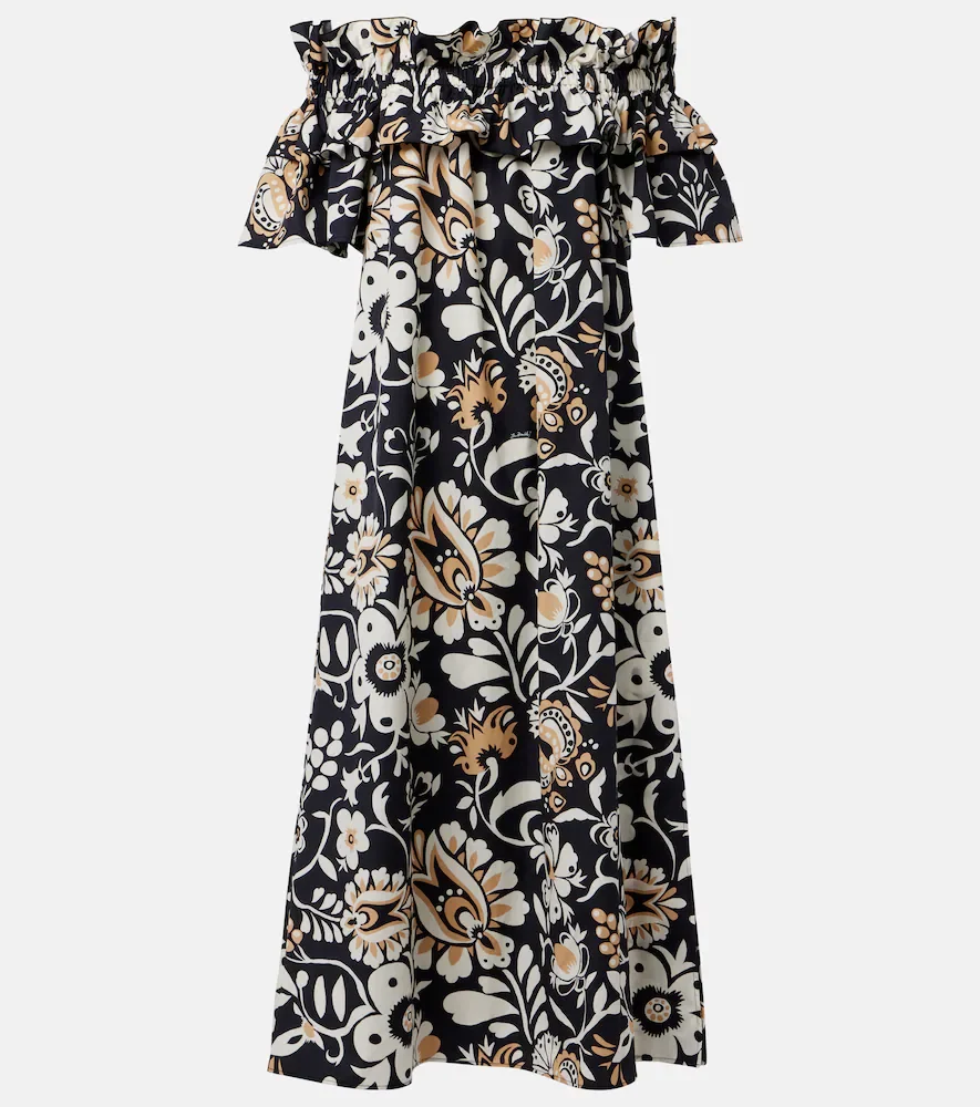 Vestido midi Breakfast en popelín de algodón