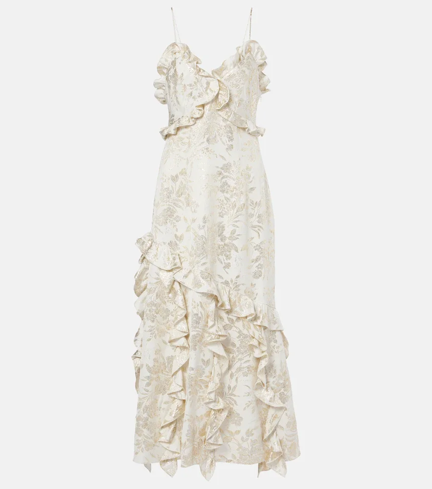 Vestido midi Calandra de jacquard floral