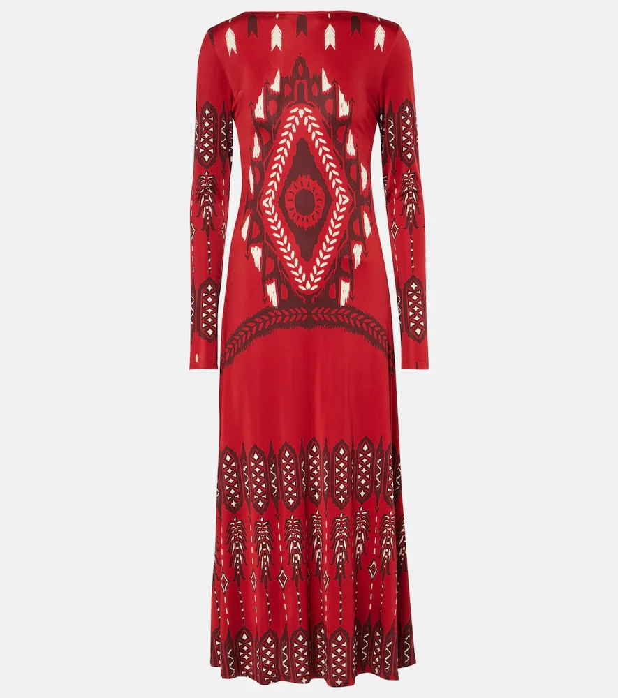 Vestido midi de jersey estampado