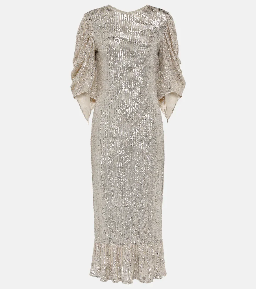Vestido midi Drama con lentejuelas