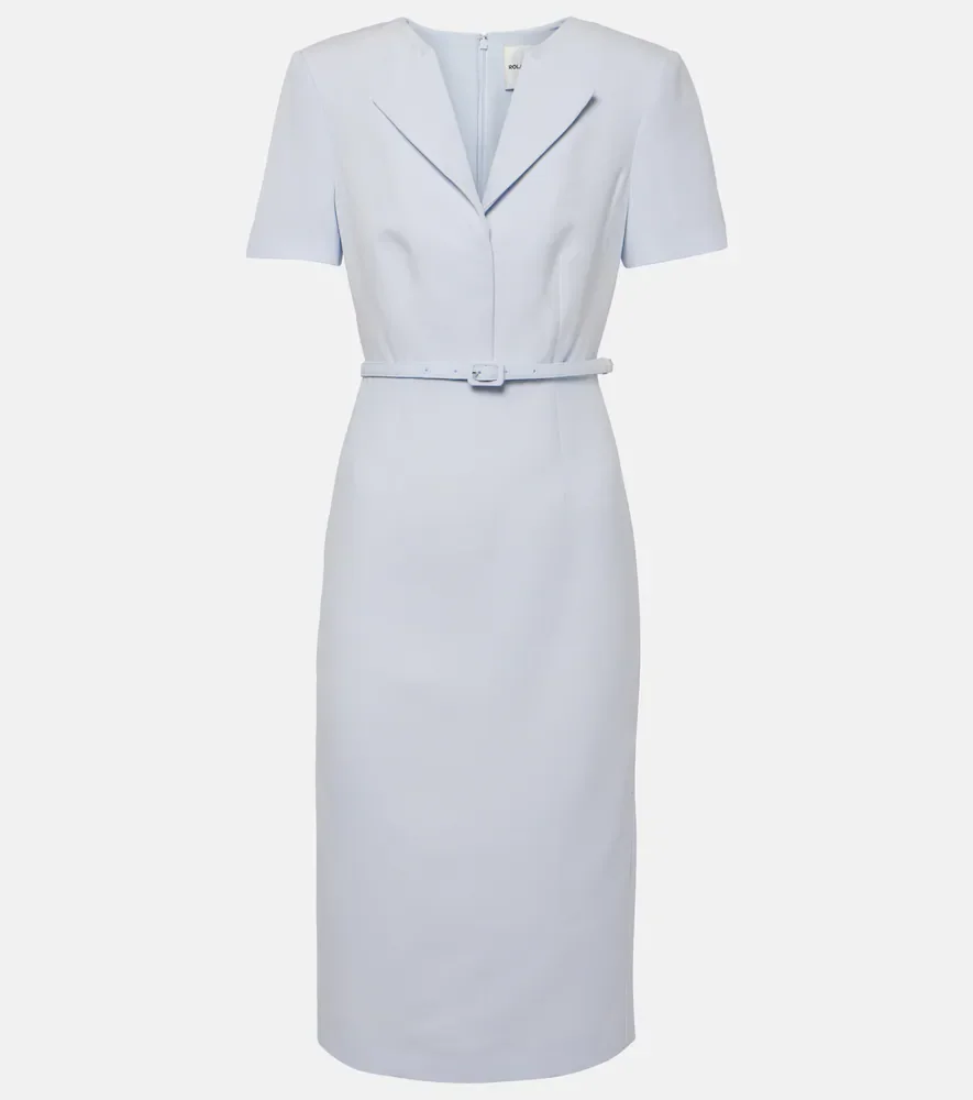 Vestido midi en mezcla de lana y seda