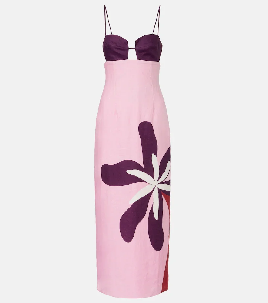 Vestido midi Firenze de lino floral