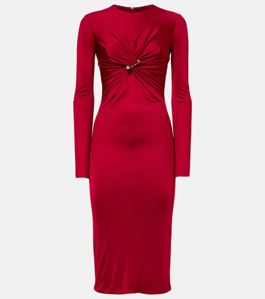 Vestido midi fruncido Safety Pin de jersey