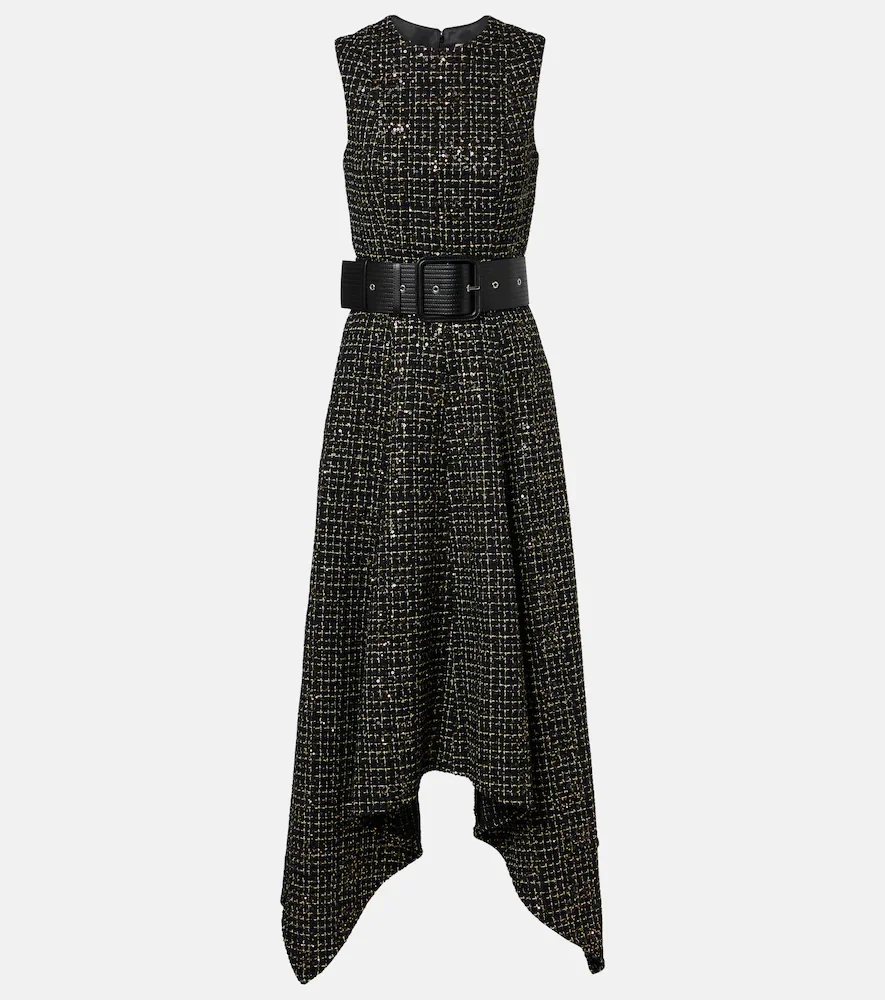 Vestido midi Okimi de tweed con lentejuelas