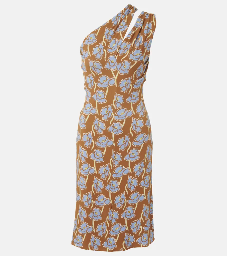 Vestido midi Poppies de crepé asimétrico