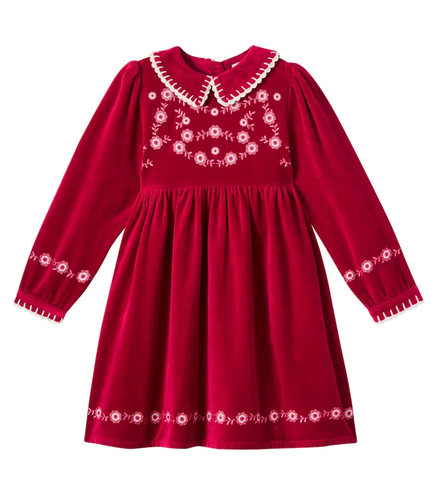 Vestido Millie de algodón y lino bordado