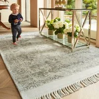 Vintage Fringe Rug MochaOyster