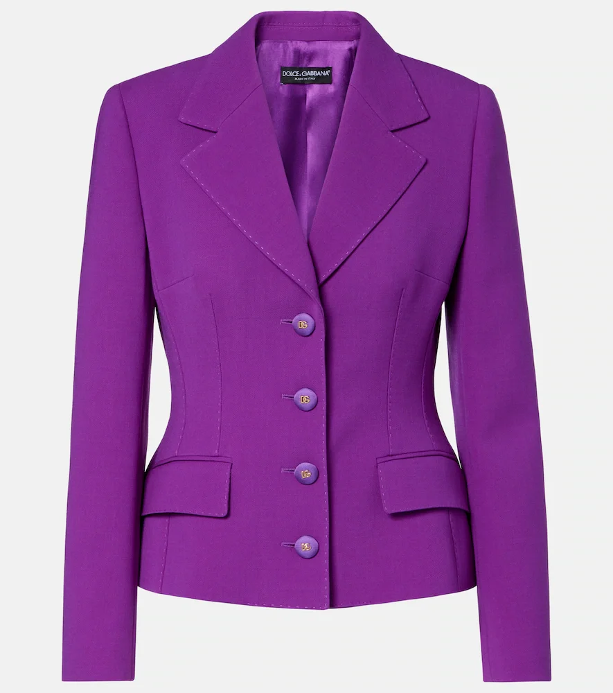 Virgin wool crÃªpe blazer