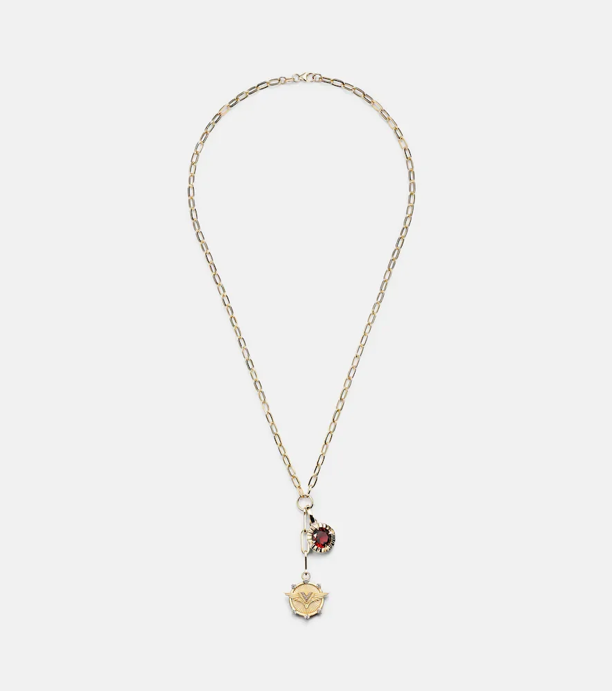 Vivacity Internal Compass 18kt gold necklace with diamonds