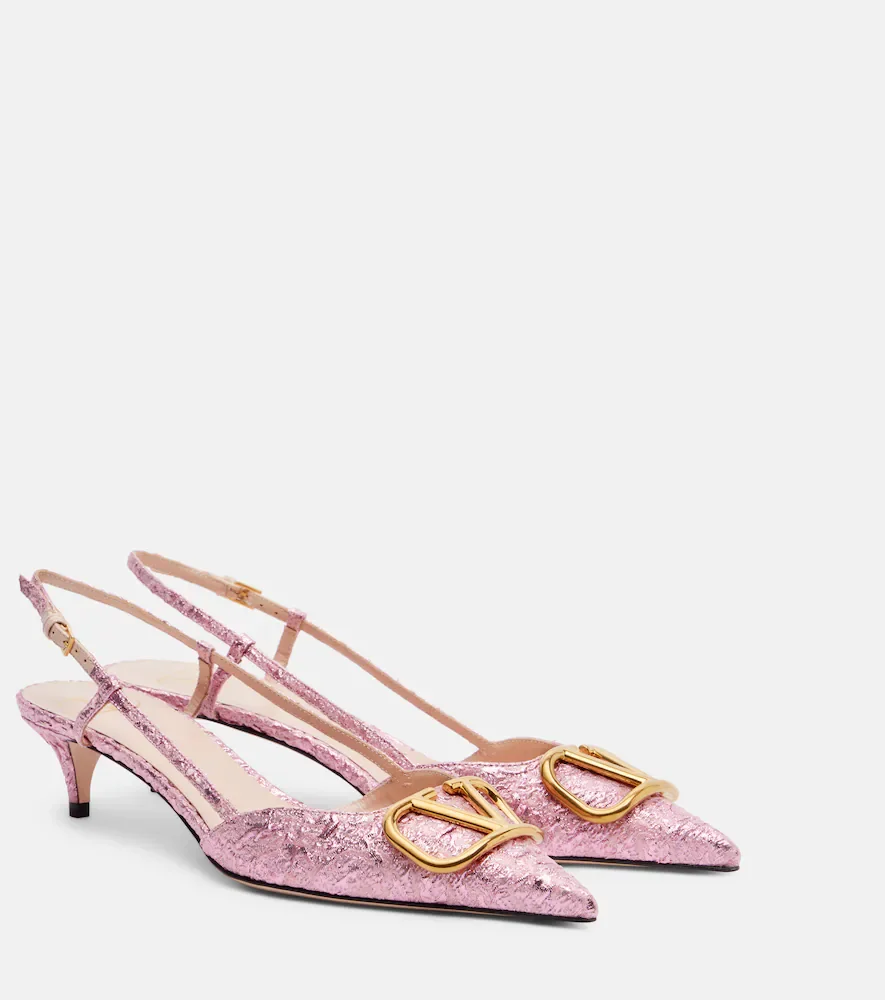 VLogo cloquà jacquard slingback pumps