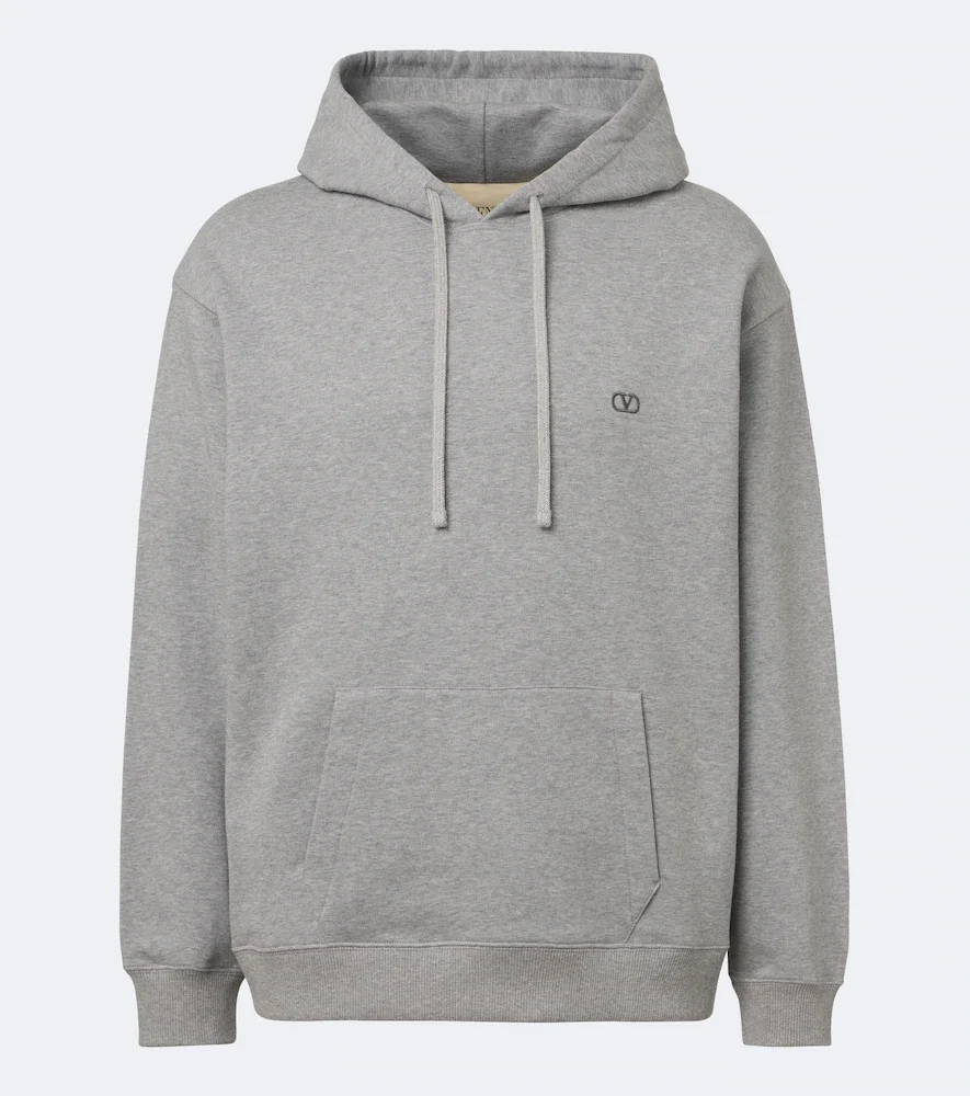 VLogo cotton jersey hoodie