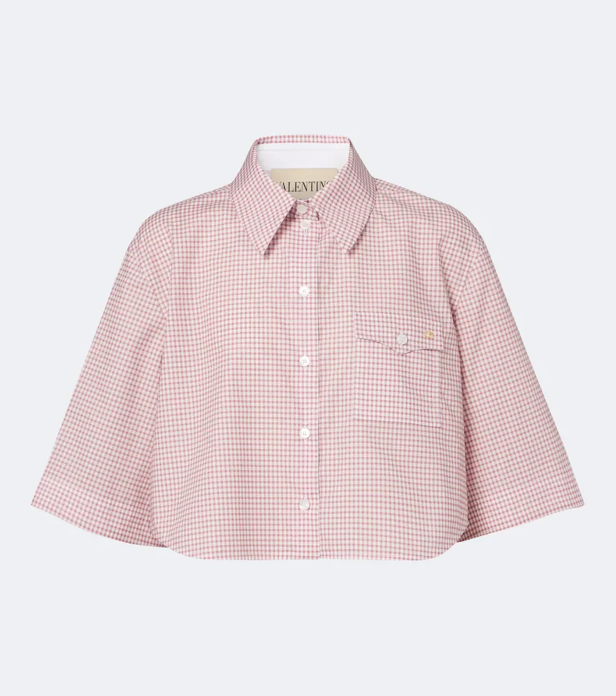 VLogo gingham cotton shirt