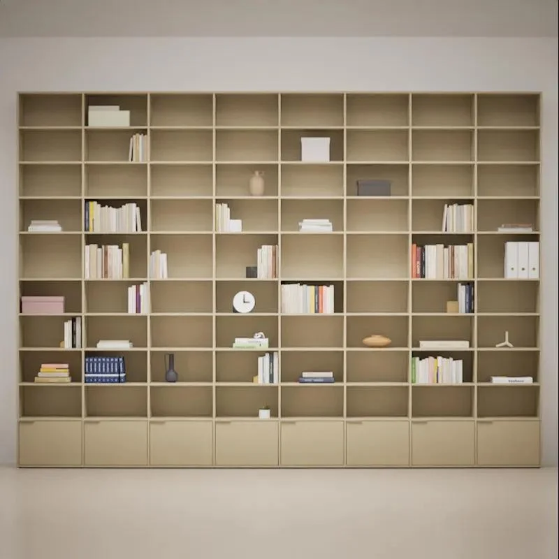 Wall Storage in Beige with Drawers and Backpanels