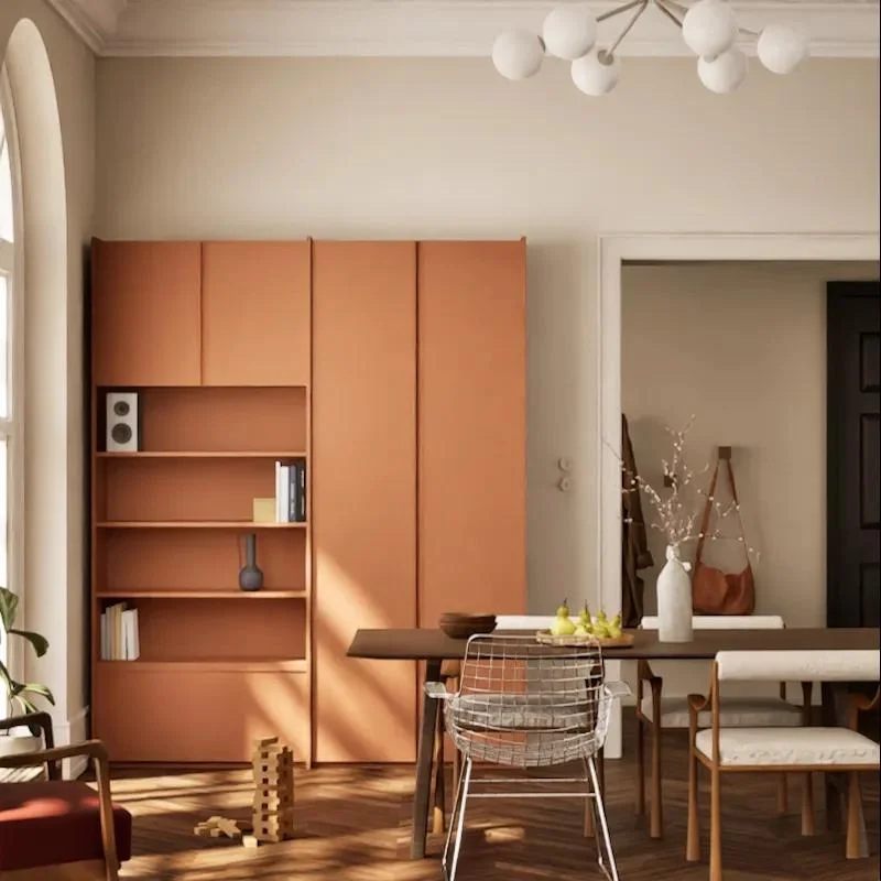 Wall Storage in Brown with Internal and External Drawers