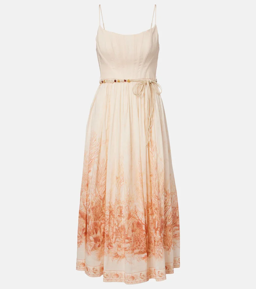 Wanderlust printed cotton midi dress