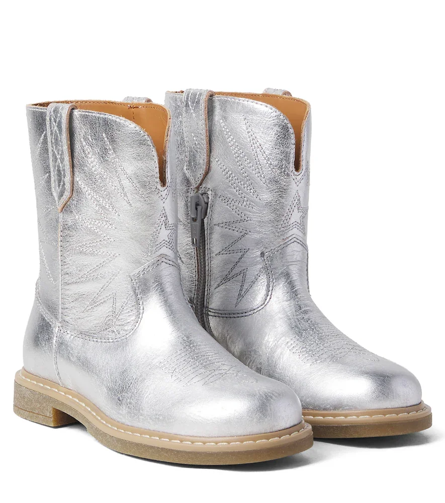 Wish Star Biker metallic leather cowboy boots