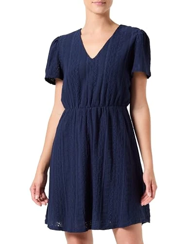 Women's Vilinda V-Neck S/S Short Dress/Ka Summer, Blazer Navy, 6