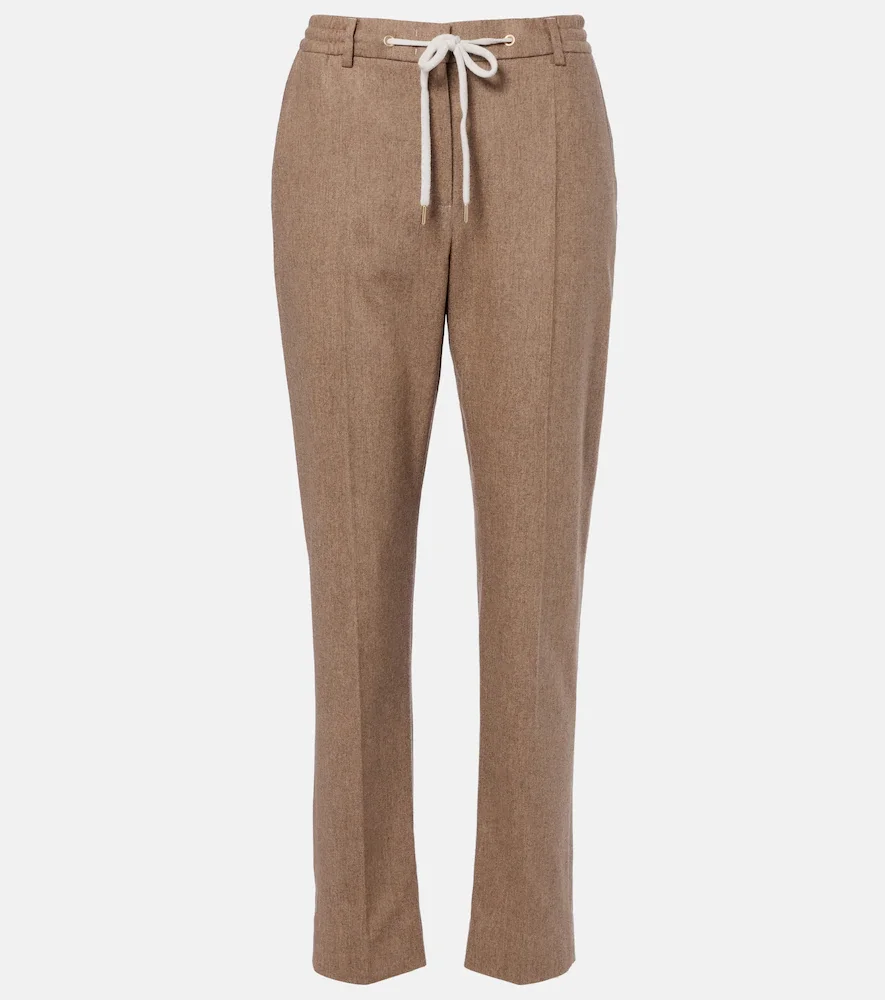 Wool and cashmere tapered pants