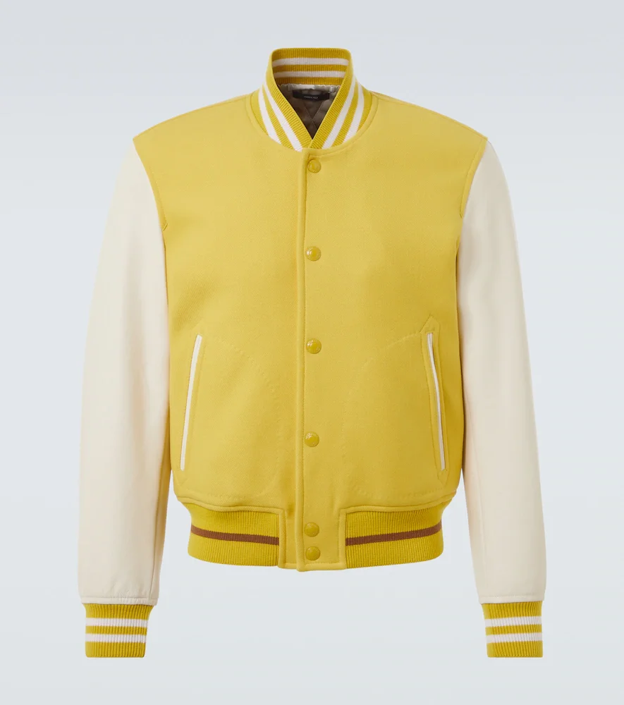 Wool and leather varsity jacket