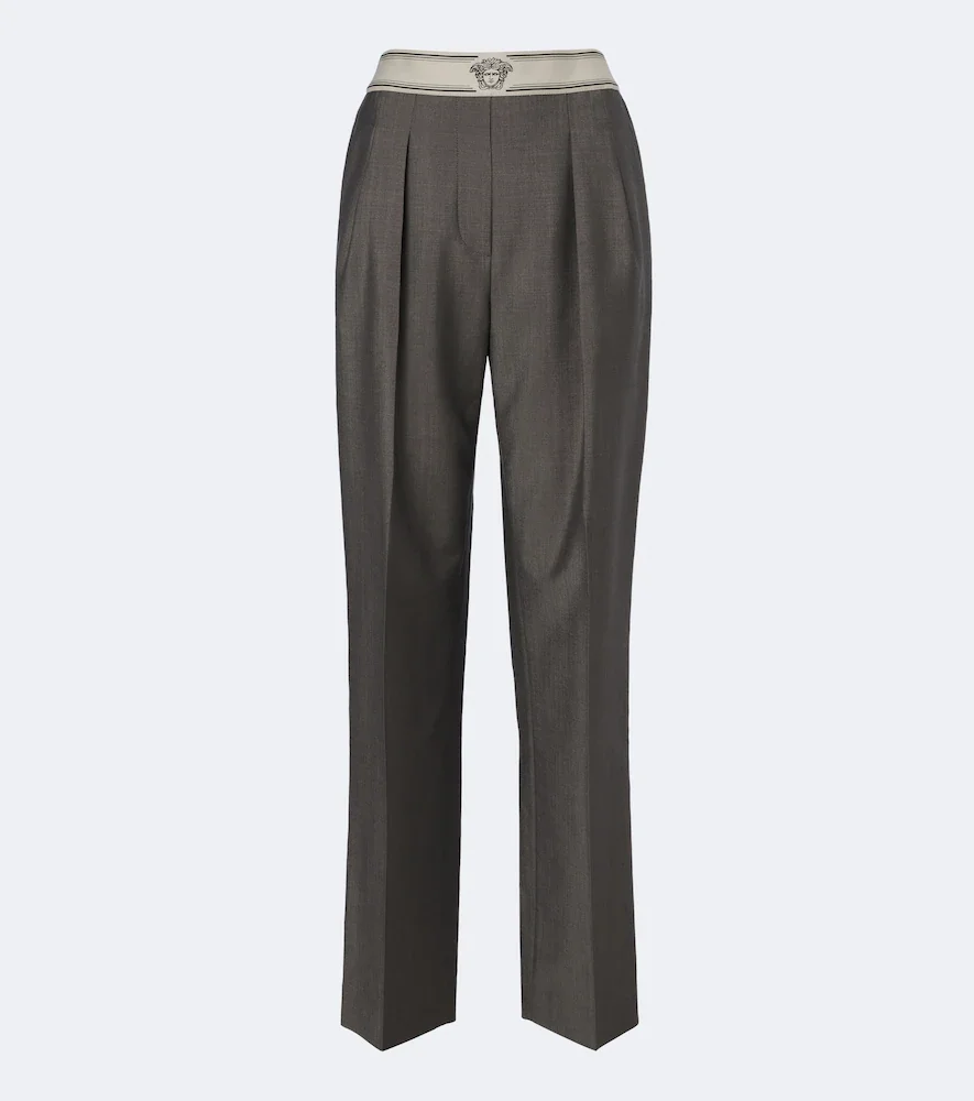 Wool and mohair straight pants