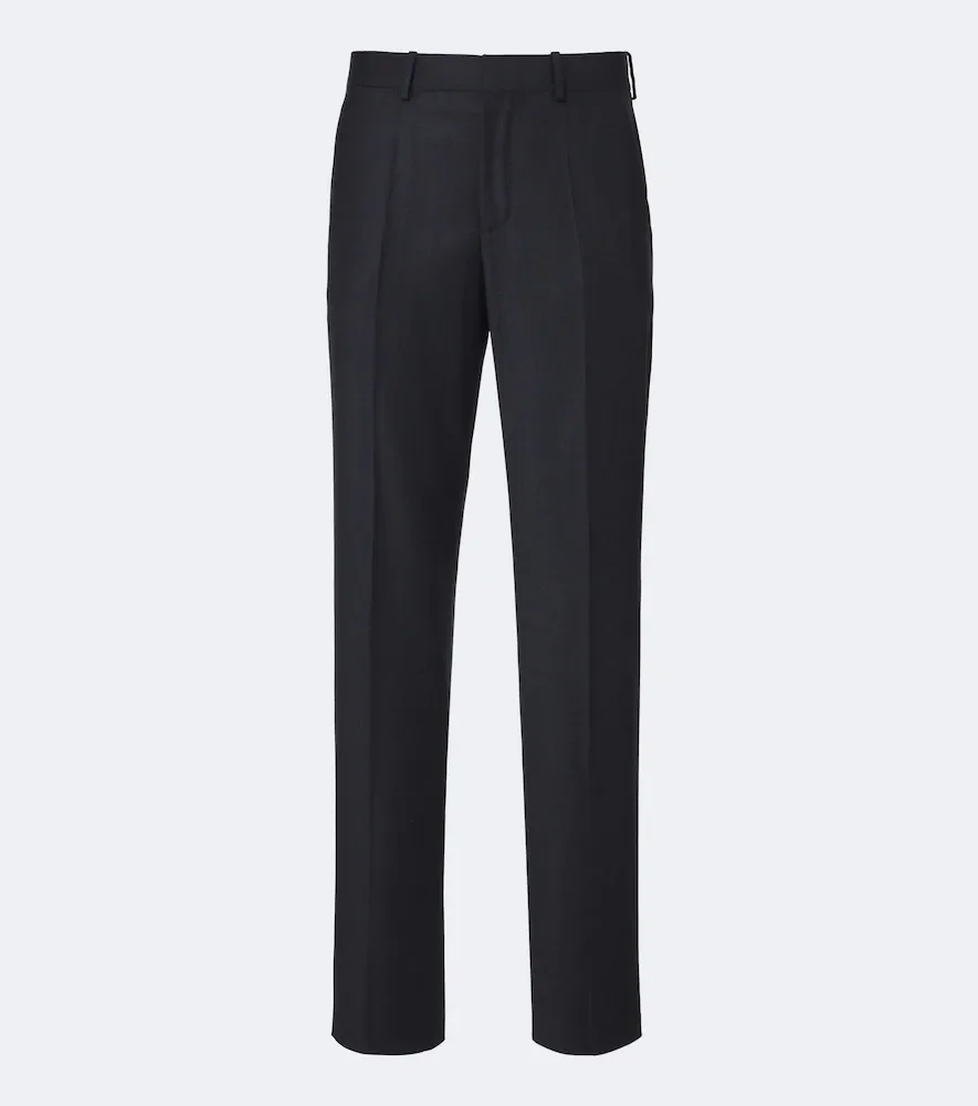 Wool straight pants