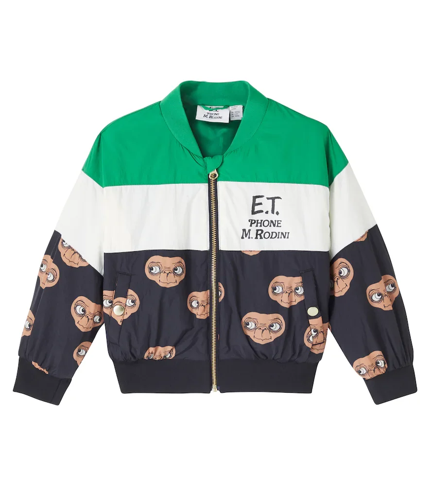 x E.T. chaqueta varsity estampada