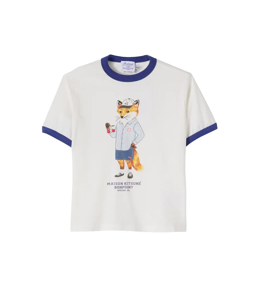 x Maison Kitsuné camiseta Akiva de jersey de algodón estampada