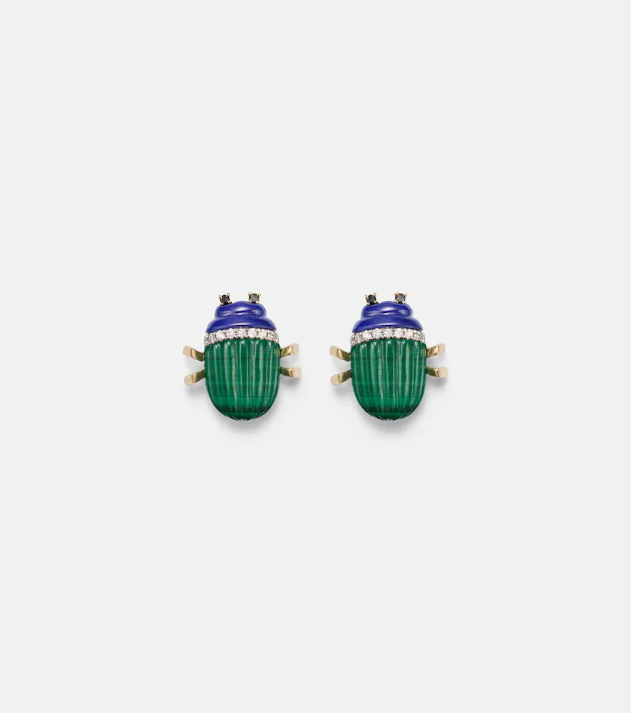 Yvonne LÃon ScarabÃe 9kt gold earrings with gemstones