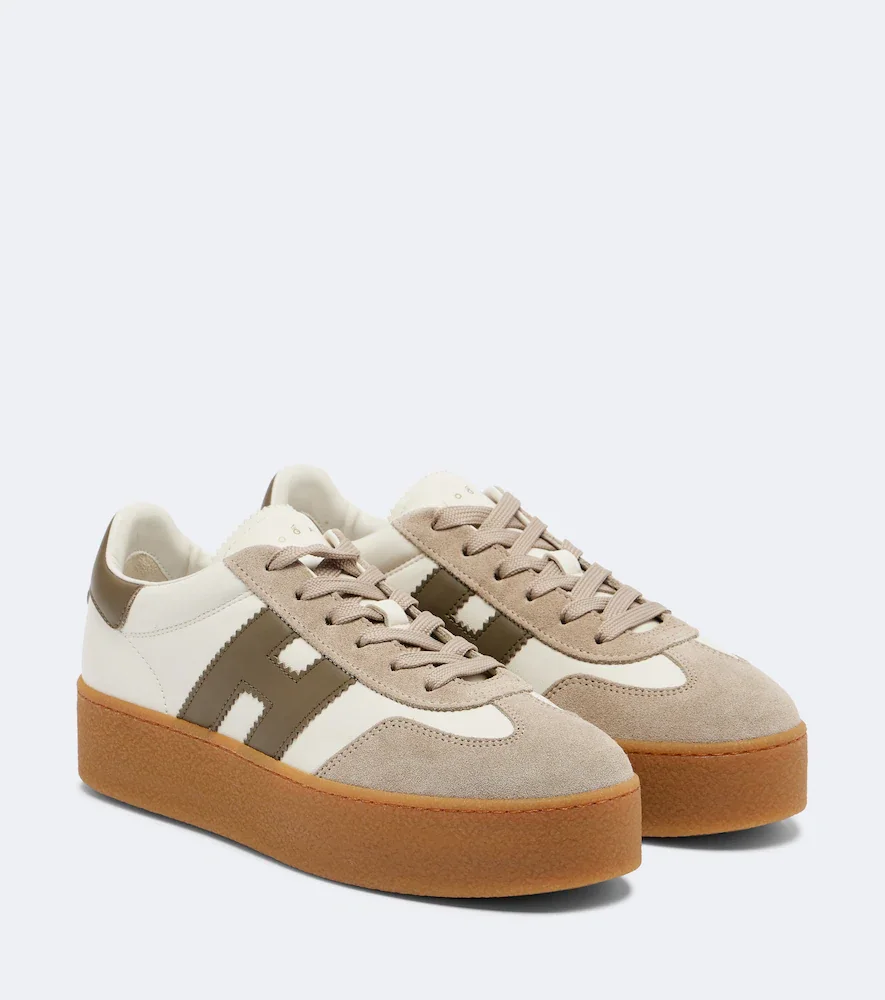 Zapatillas con plataforma Cool de piel con ante